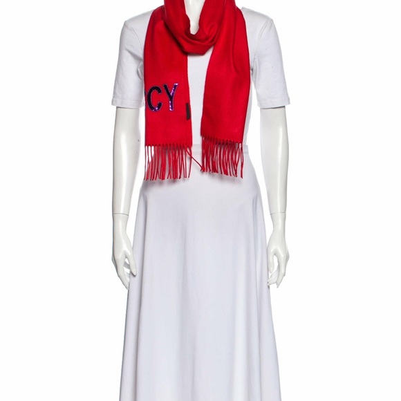 NWT Gucci embellished red scarf. - Picture 2 of 7